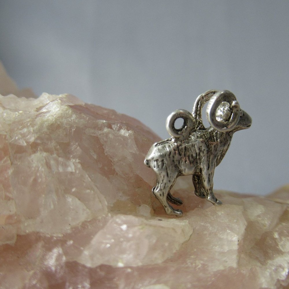 Bighorn Ram Charm Sterling Silver Bighorn Sheep 3D - Picture 4 of 7
